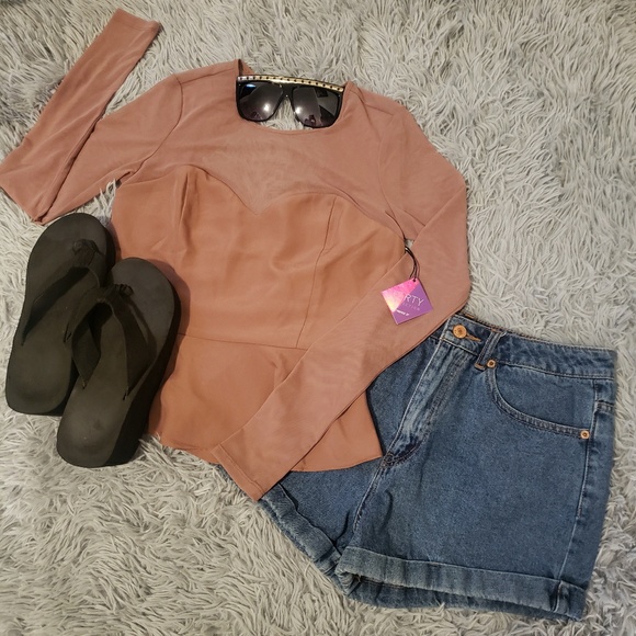 FOREVER 21 | [NwT]Long Sleeve Mesh Peplum Top! - Picture 6 of 7